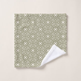 Conjunto De Toalhas Floral Lattice Oliva Geométrica
