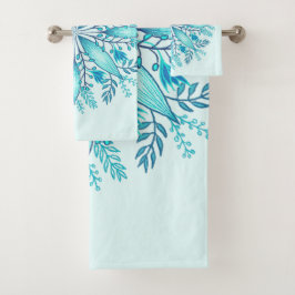 Conjunto De Toalhas Floral Mandala - Turquesa Blue Boho Snowflake