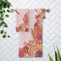 Floral Outono Burgundy Dourado Monogramado