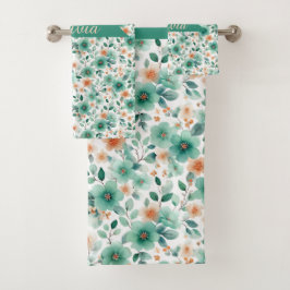 Conjunto De Toalhas Floral Personalizado Verde Primavera Vintage