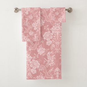 Conjunto De Toalhas Floral Romântico-Imagem-Pastel-Rosa