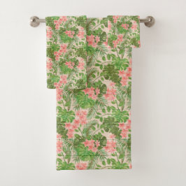 Conjunto De Toalhas Floral Sobre A Trendência De Madeira Popular Vinta