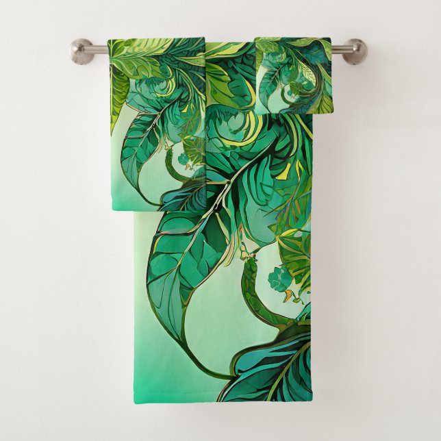 Conjunto De Toalhas Floral Tropical Decorativo (Insitu)