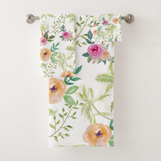 Conjunto De Toalhas Floral Xadrez Romântico (Insitu)