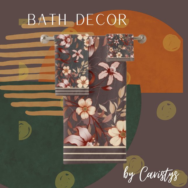 Conjunto De Toalhas Florals Brown & Peach (Criador carregado)