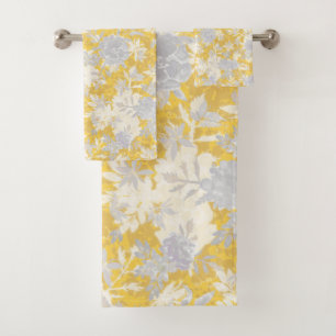 Conjunto De Toalhas Flores Amarelas Amarelas de Mostarda Moderna Elega