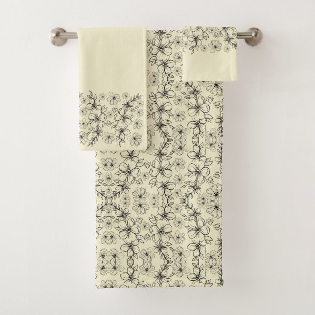 CONJUNTO DE TOALHAS FLÔRES AMARELAS CLARO ESCURAS (Insitu)
