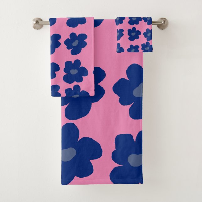 Conjunto De Toalhas Flores Azuis de Hippie Grandes (Insitu)
