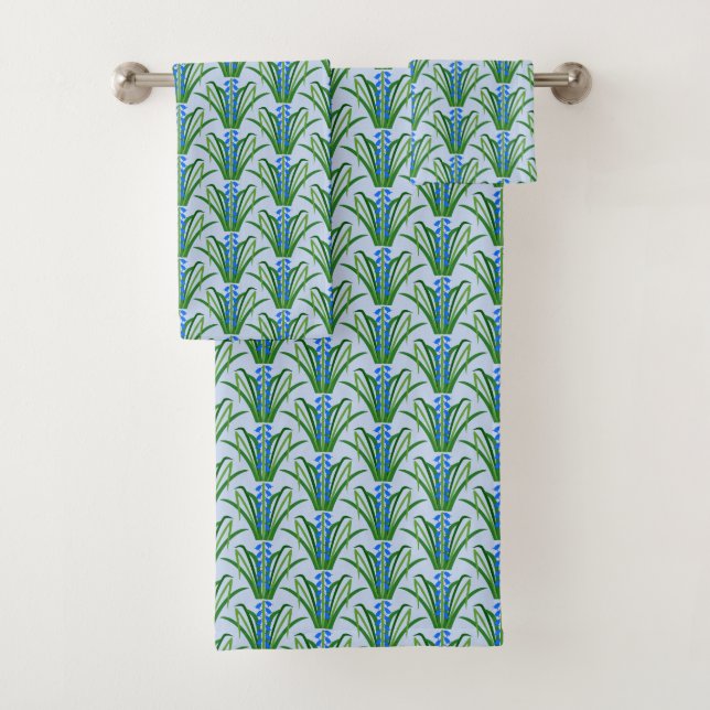 Conjunto De Toalhas Flores Bluebell do Menino Bebé Padrão da Primavera (Insitu)