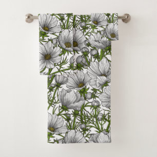 Conjunto De Toalhas Flores brancas do cosmos