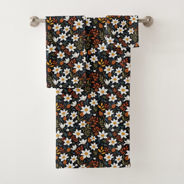 Conjunto De Toalhas Flores Brancas para Outono (Insitu)