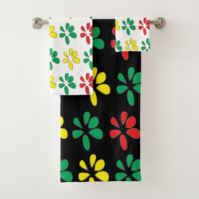 Conjunto De Toalhas Flores Coloridas De Aquarelas (Insitu)