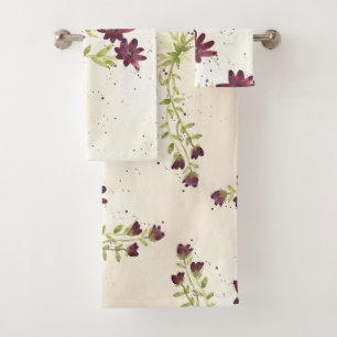 Conjunto de Toalhas Flores da Elegância da Borda