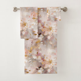 Conjunto De Toalhas Flores de Abstrato branco cintilantes