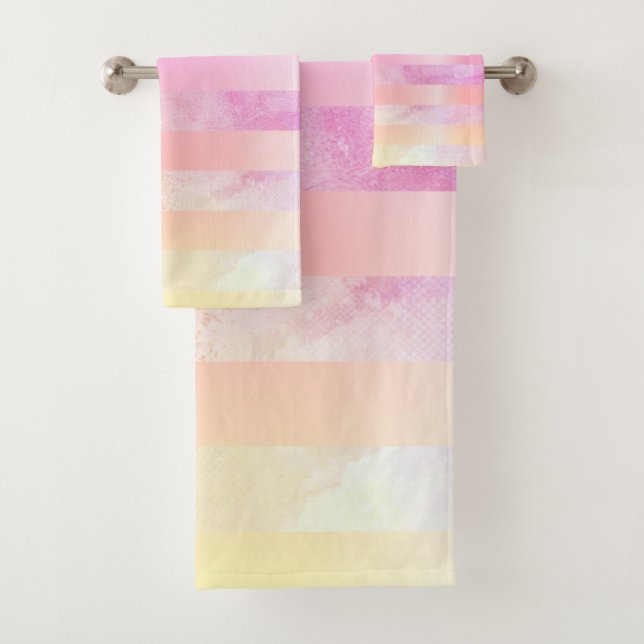 Conjunto De Toalhas Flores de abstrato na Aquarela (Insitu)