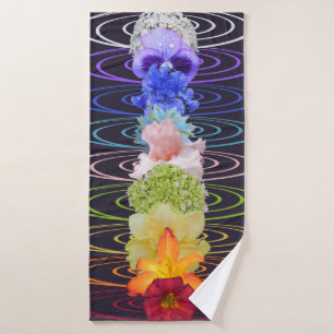 Conjunto De Toalhas Flores de Cores de Meditação Chakra Zen