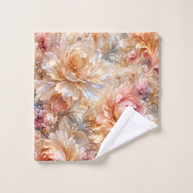 Conjunto De Toalhas Flores de Fantasia de Luxo (Pano de lavar)