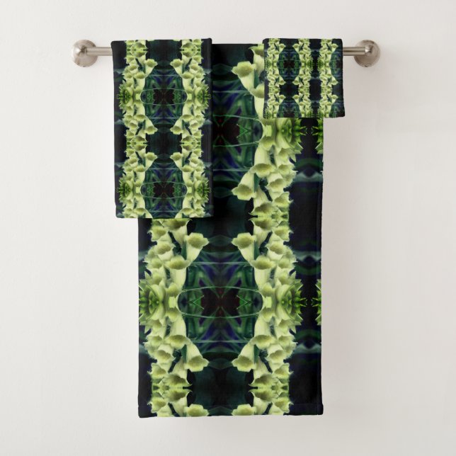 Conjunto De Toalhas Flores de Foxglove Abstrato (Insitu)