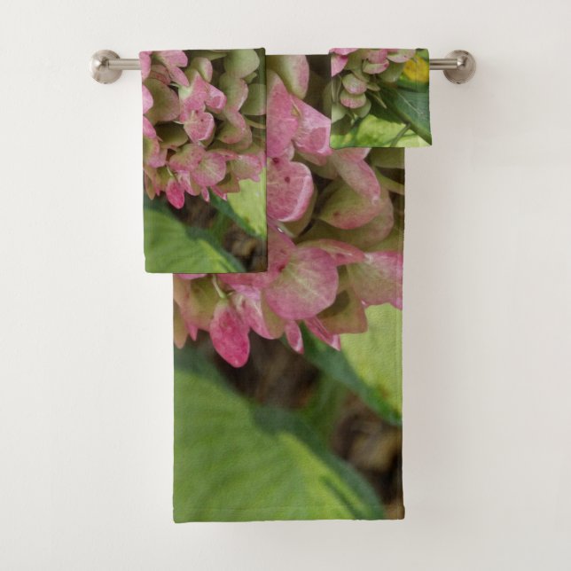 Conjunto De Toalhas Flores de Hortênsia de Outono com Folhas de Hosta  (Insitu)