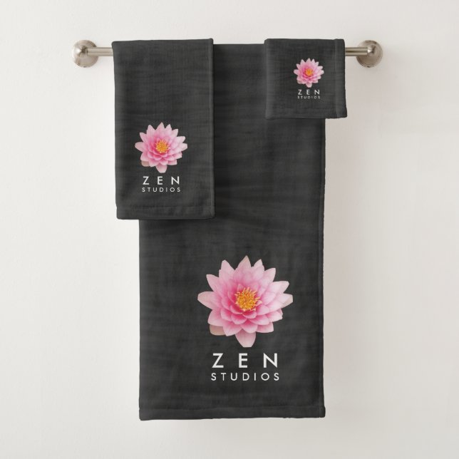Conjunto De Toalhas Flores de Lotus Rosa Flutuantes Elegantes (Insitu)