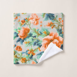 Conjunto De Toalhas Flores de Ouro refinadas e Folhas Azuis e Verdes