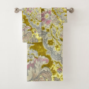 Conjunto De Toalhas Flores De Paisley Rosa Italianas