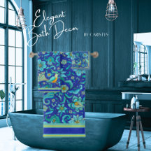 Flores de Pássaros Azul Real, Amarelo, Aqua 