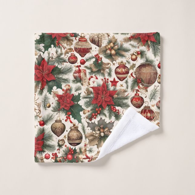 Conjunto De Toalhas Flores de Poinsettia, Decorações de Natal (Pano de lavar)