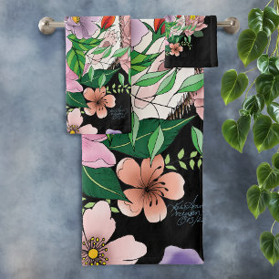 Conjunto De Toalhas Flores De Porco