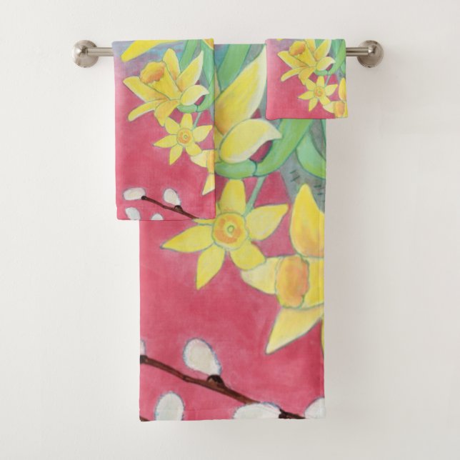 Conjunto De Toalhas Flores de primavera - Daffodils, Selvagens, Violet (Insitu)