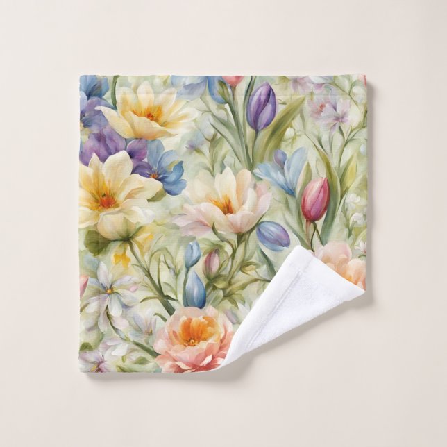 Conjunto De Toalhas Flores de primavera sofisticadas e refinadas. Pint (Pano de lavar)