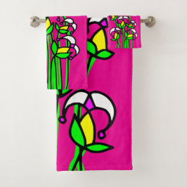 Conjunto De Toalhas Flores de primavera Whimsical 41