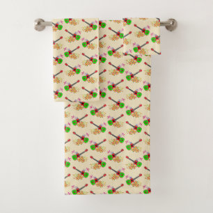 Conjunto De Toalhas Flores de Ukulele Hibiscus Havaianos