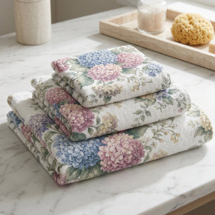 Conjunto De Toalhas Flores Delicadas de Hortênsia