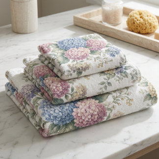 Conjunto De Toalhas Flores Delicadas de Hortênsia