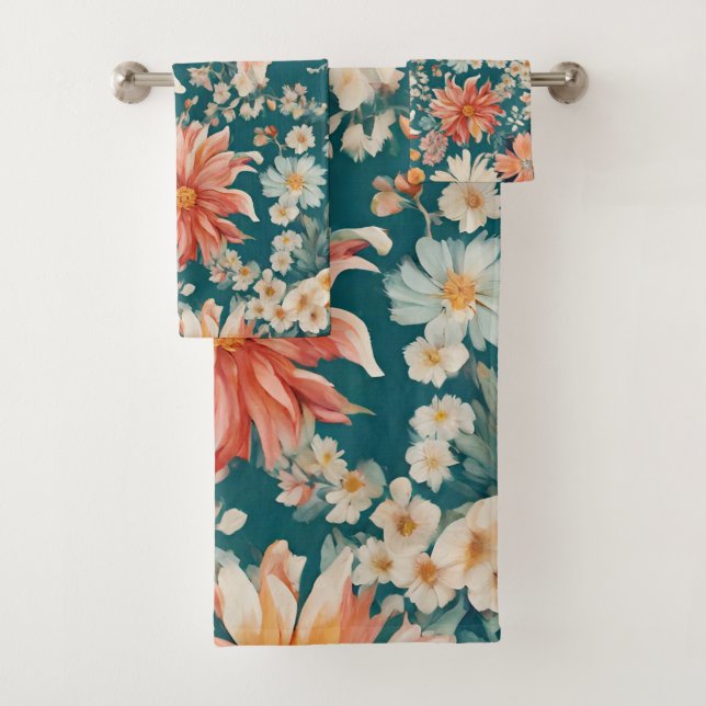 Conjunto De Toalhas Flores Delicadas Incríveis (Insitu)