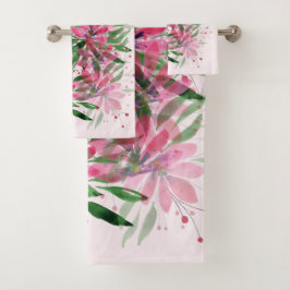 Conjunto De Toalhas Flores Desabrocham Obra de Arte Original Aquarela
