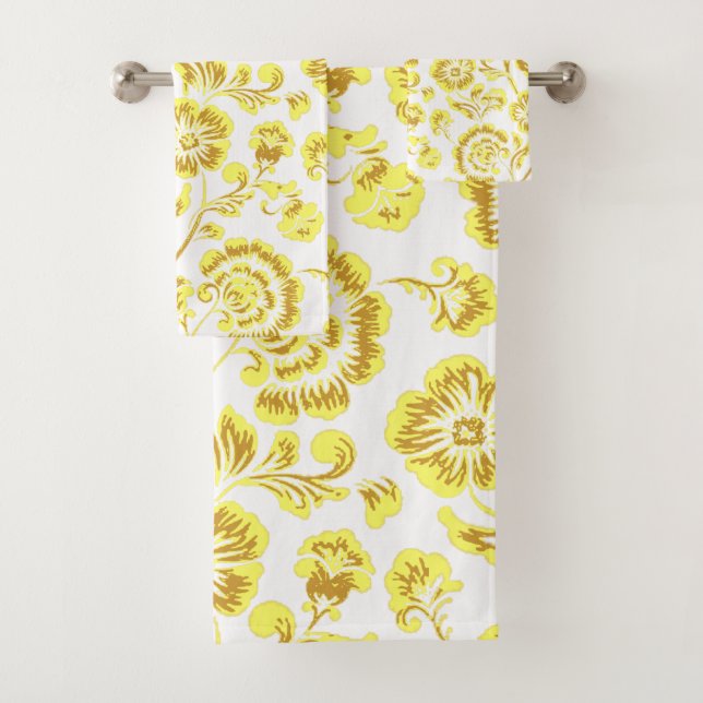 Conjunto De Toalhas Flores Douradas (Insitu)