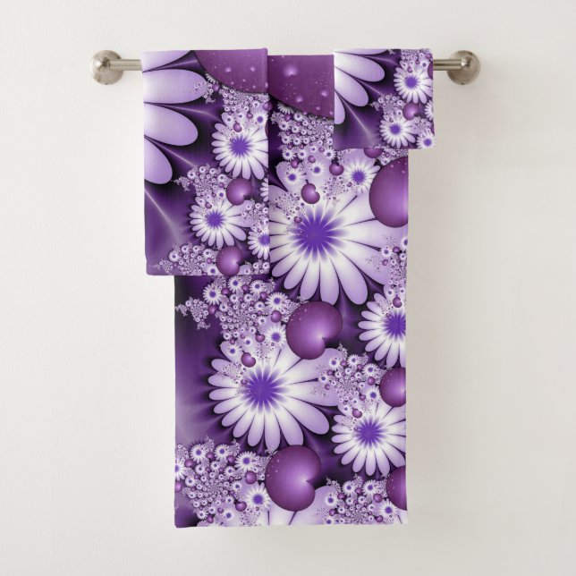 Conjunto De Toalhas Flores e Corações Abstratos em Fractal ao Cair no  (Insitu)