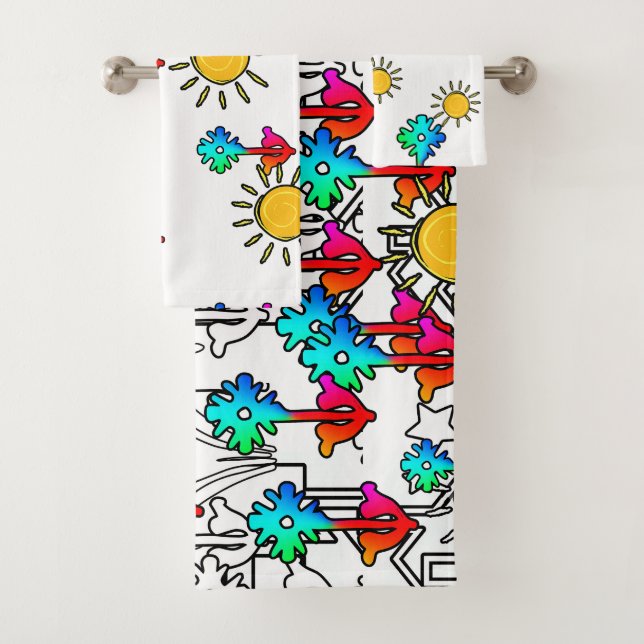 Conjunto De Toalhas Flores em Casa Luz do Sol Presente para Crianças  (Insitu)