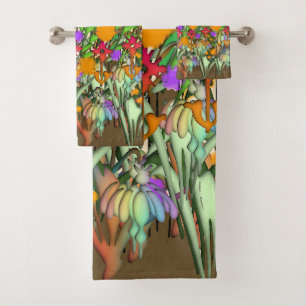 Conjunto De Toalhas Flores Flores Flores Verde