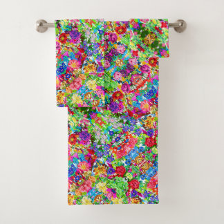 Conjunto De Toalhas Flores mágicas coloridas fofas