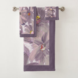 Conjunto De Toalhas Flores Pintadas Rosa Mudada Qualquer Cor