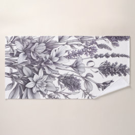 Conjunto De Toalhas Flores pretas e brancas