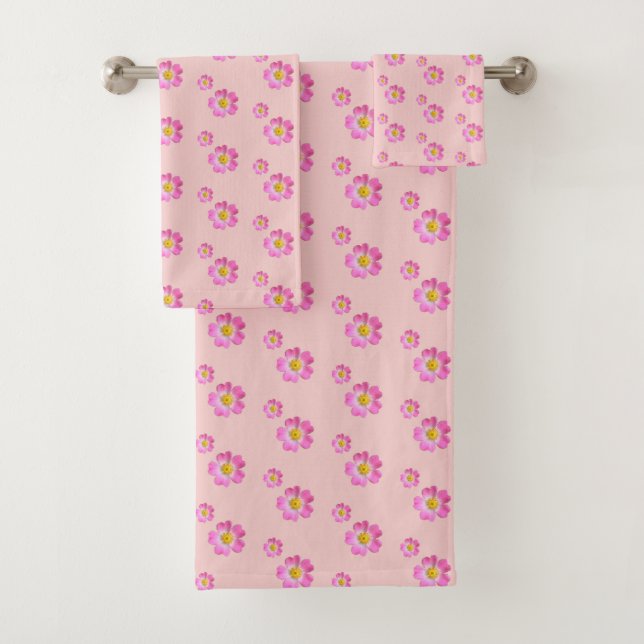 Conjunto De Toalhas Flores Rosa Adoráveis nas Rosas claro (Insitu)