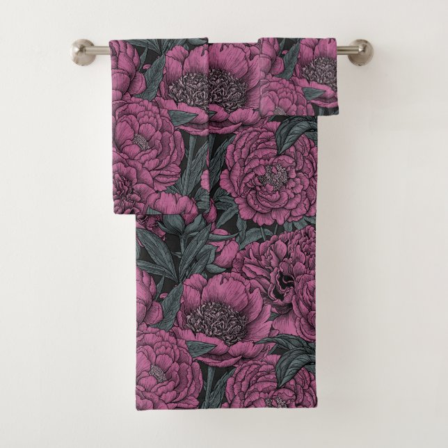 Conjunto De Toalhas Flores roxas (Insitu)