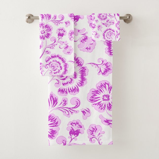 Conjunto De Toalhas Flores Roxas (Insitu)