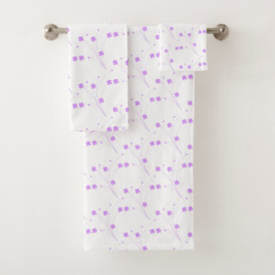 Conjunto De Toalhas Flores Roxas Lilás, Impressão Floral Pequeno Paste