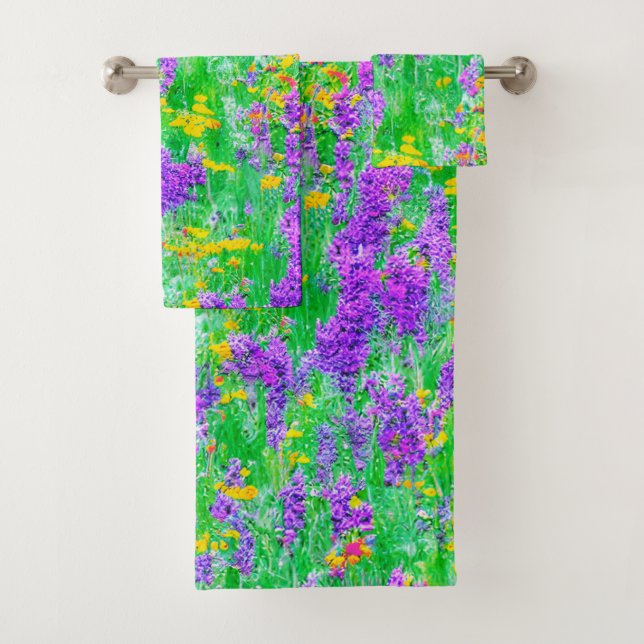 Conjunto De Toalhas Flores selvagens de verão num campo verde (Insitu)
