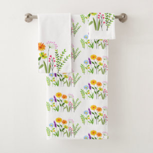 Conjunto De Toalhas Flores silvestres de primavera verão